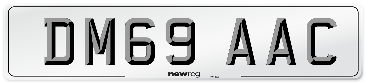 DM69 AAC Number Plate from New Reg